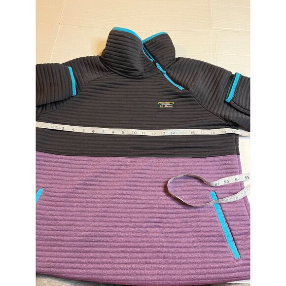 L.L.Bean Womens Airlight Knit Asymmetrical Quarter-Zip Tunic M petite Colorblock - Picture 9 of 12